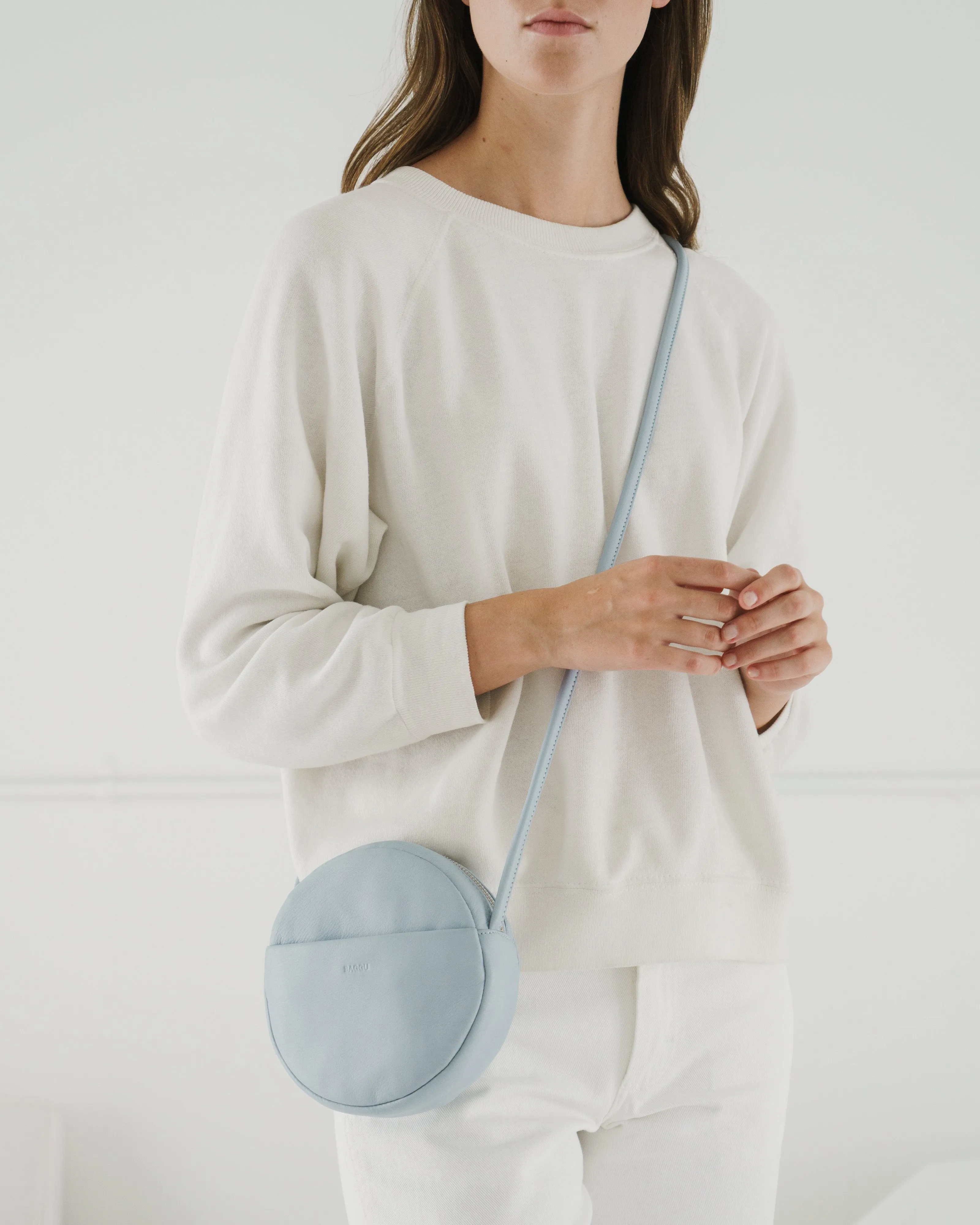 Soft Mini Circle Purse - Soft Blue
