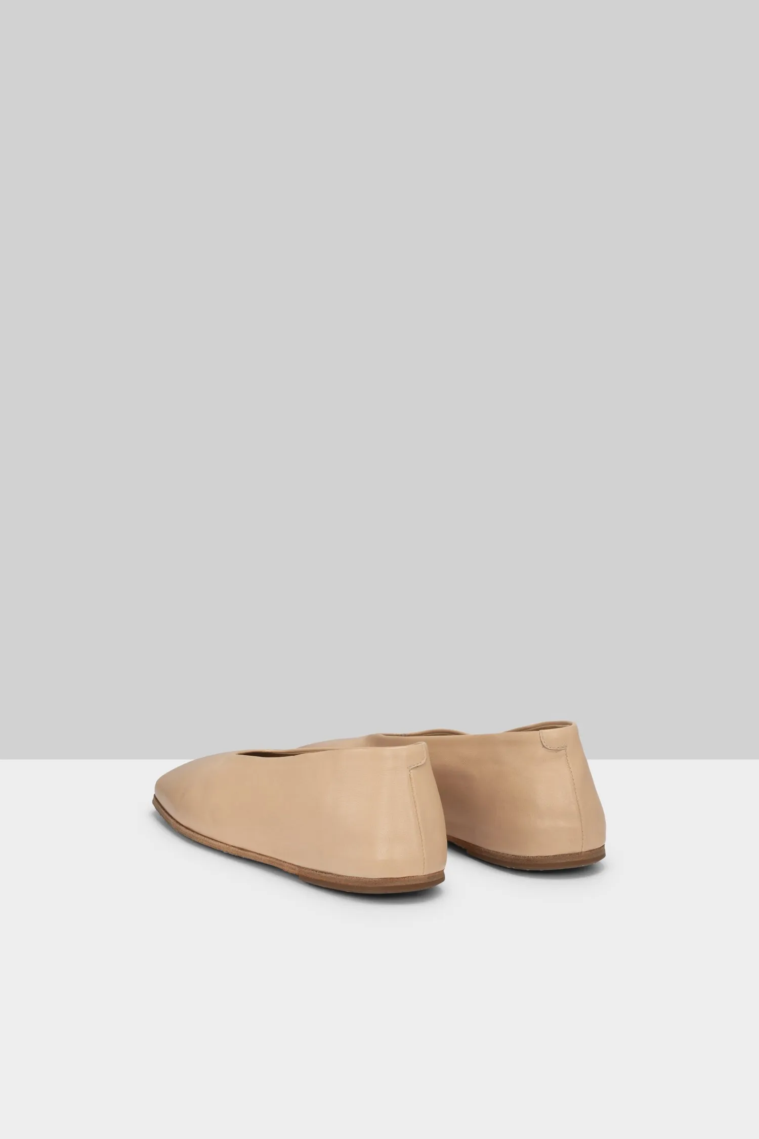 Spatolona Leather Shoe in Biscuit