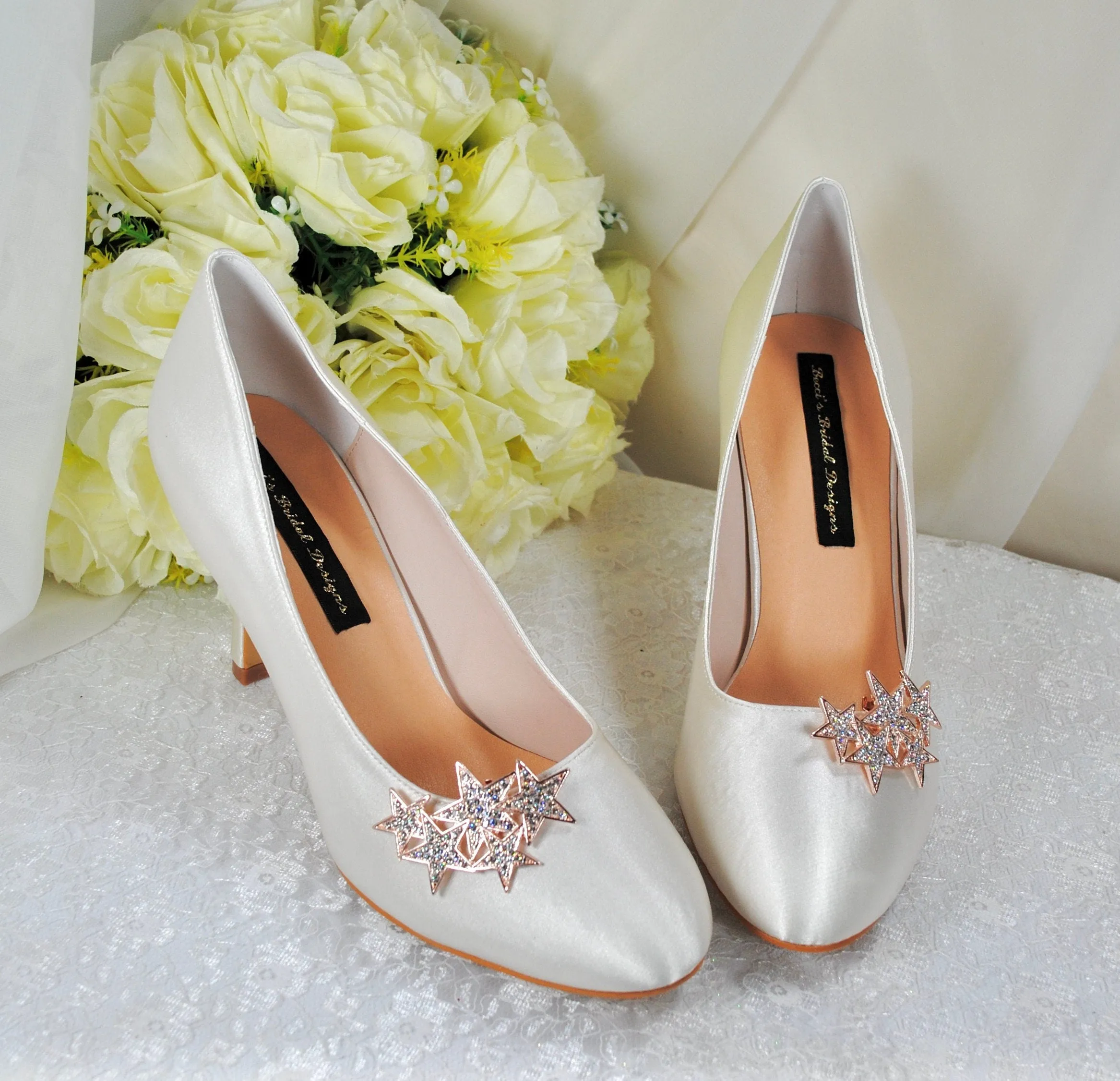 Star Shoe Clips - Silver or Rose Gold