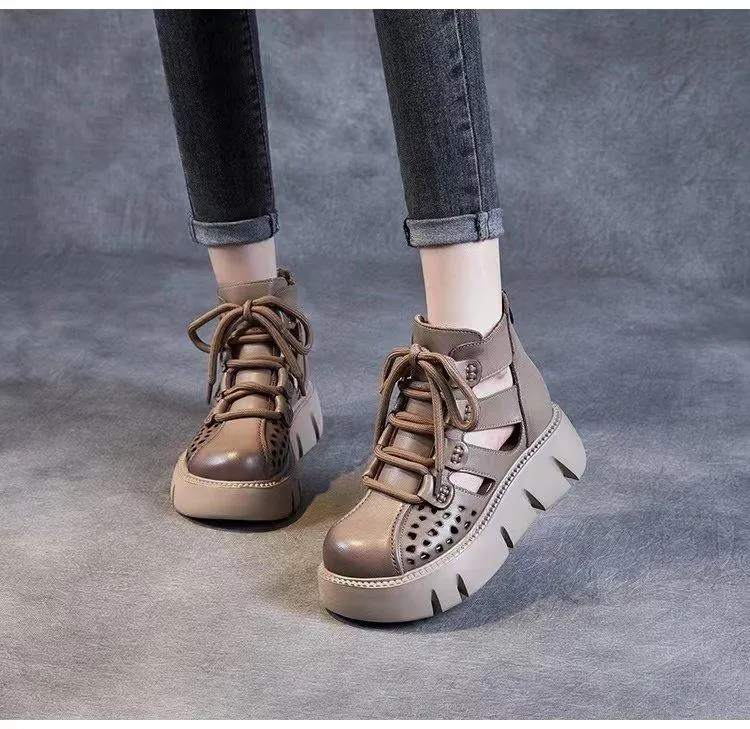 Summer breathable high top casual orthopedic boots