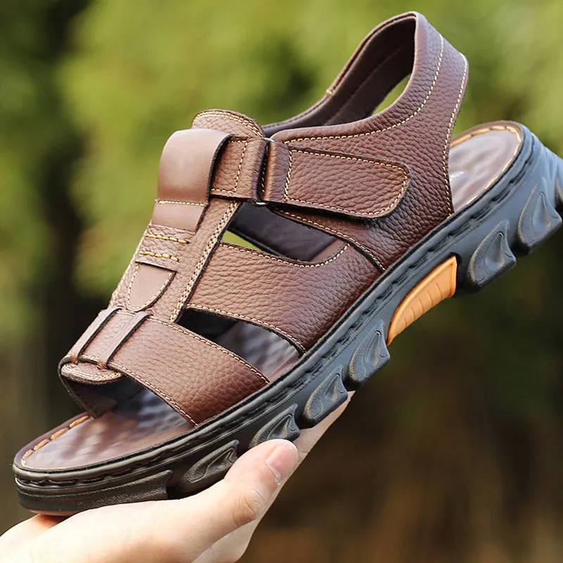 🏖️Summer Men's Breathable Leather Sandals👣
