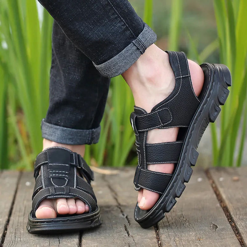 🏖️Summer Men's Breathable Leather Sandals👣