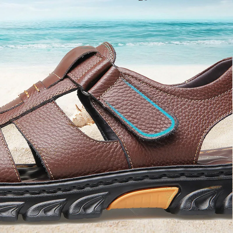 🏖️Summer Men's Breathable Leather Sandals👣