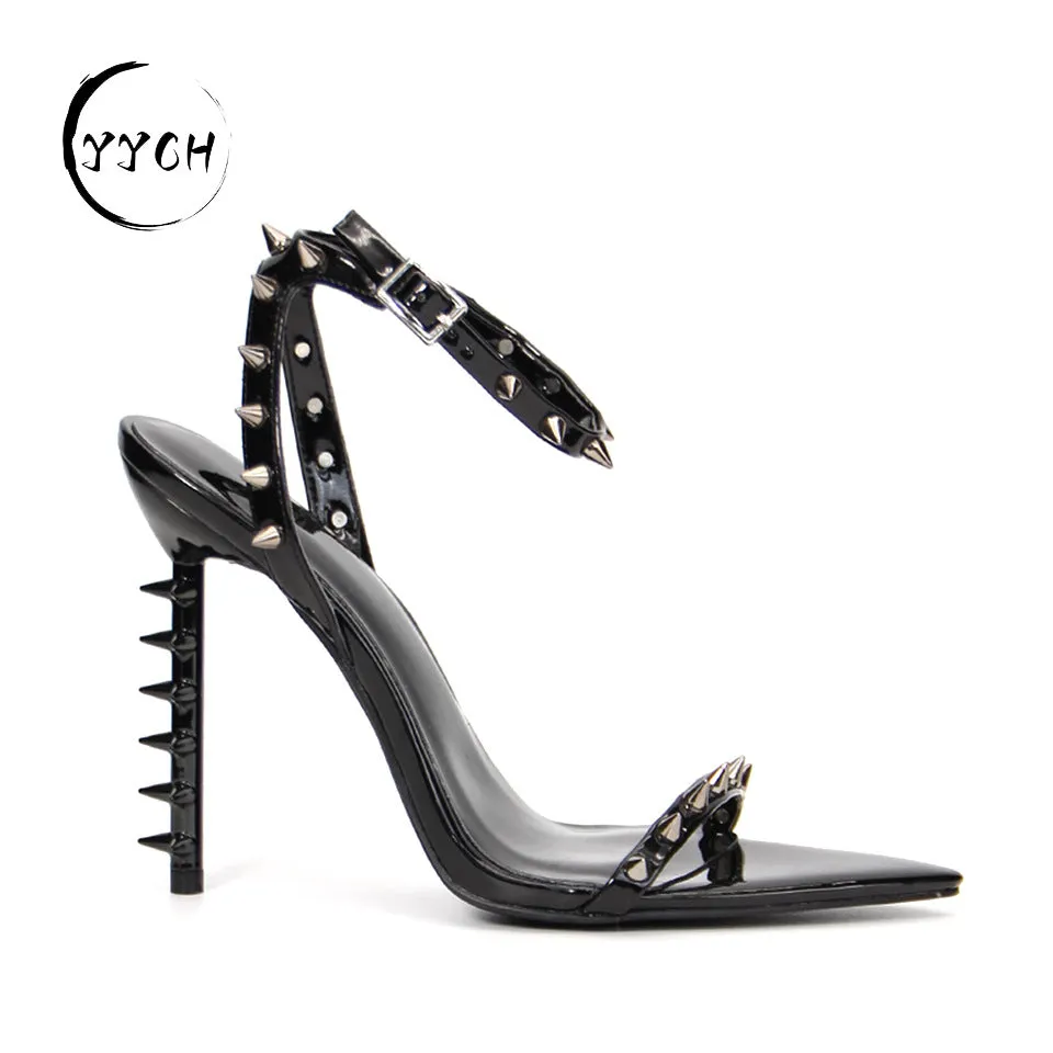 Summer One Strap Open Toe Stiletto Pointed Toe Sandals