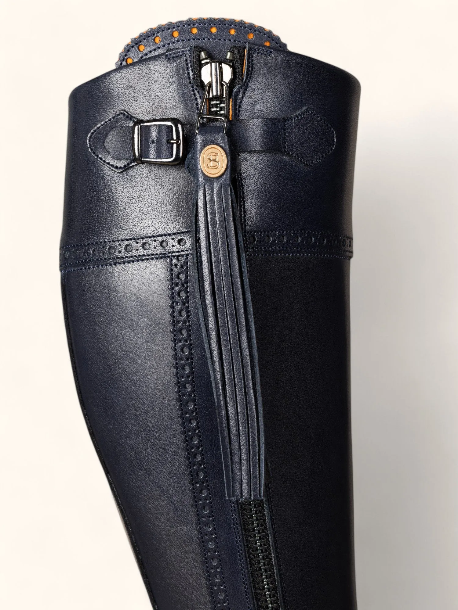 Tall Spanish Boots - Navy Leather