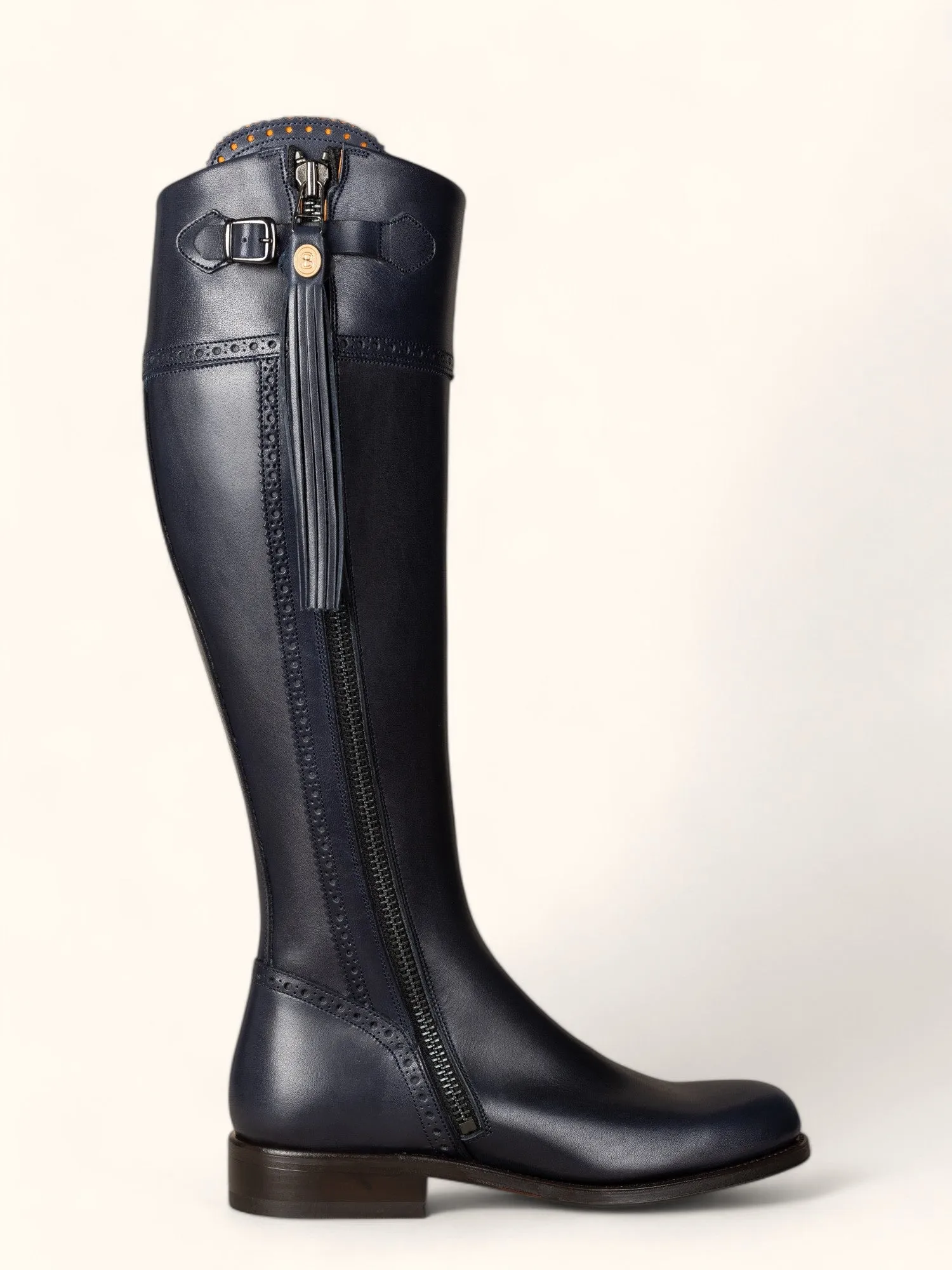 Tall Spanish Boots - Navy Leather