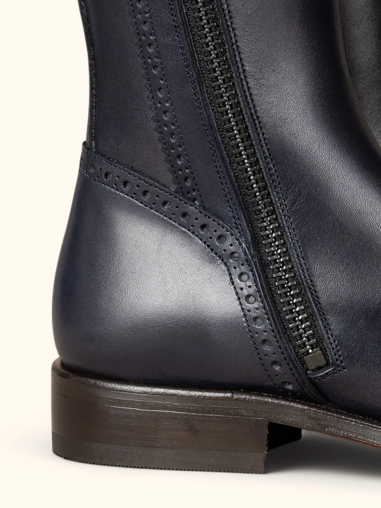 Tall Spanish Boots - Navy Leather