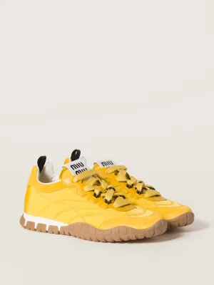 Tyre technical fabric and suede sneakers